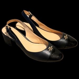 Coach Black  slingbacks heels